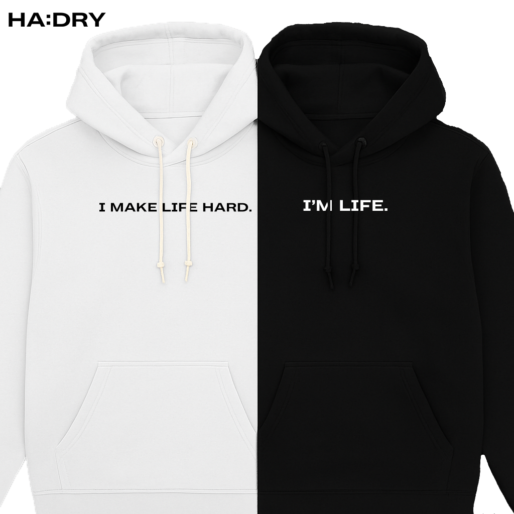 Párové mikiny s výšivkou "I make life harder & I'm life"